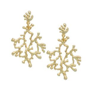 Susan Shaw Gold Coral Branch Earrings Handmade